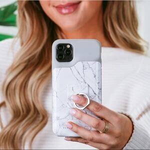 Luxy Lemon Ultra Battery Case & Ring Holder iPhone 11 Pro Max White Marble NEW